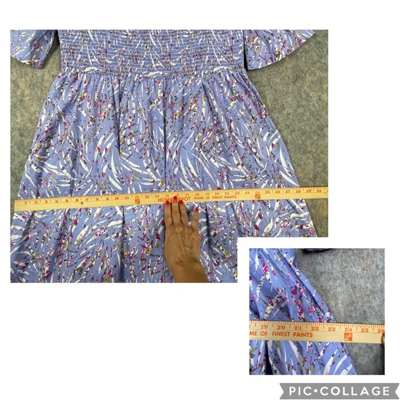 ELOQUII Elements Puff Sleeve Zebra Print Smocked Feminine Chic Boho Fun Dress - Picture 12 of 15